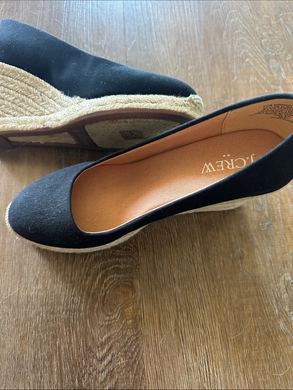 J. Crew Black Espadrille Wedge Pumps